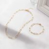 Paperclip Gold Link Chain Necklace Bracelet