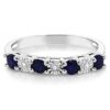 Gem Stone King 925 Sterling Silver Round Sapphire and White Diamond