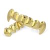 TOPGRILLZ Hip Hop Gold Plated Top Vampire Fangs & Bottom Grillz Set