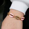 KELITCH Gold Shell Cowry Charm Bracelet Handmade