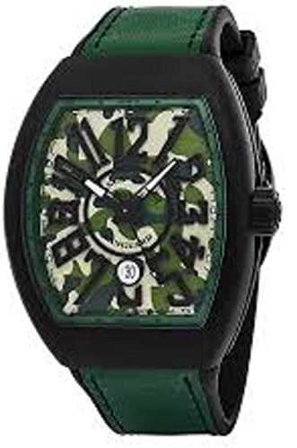 Automatic Date Green Camouflage Face Green Rubber Strap Watch Franck Muller Vanguard