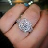 Princess Cut Square Simulation Diamond Ring Engagement