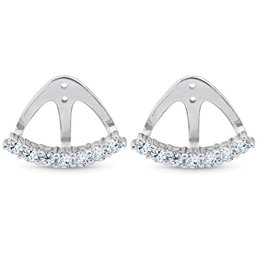 14k White Gold Diamond Stud Earring Jackets