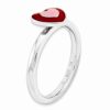 Sterling Silver Enameled Hearts Band Ring Size 5.00