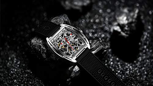 Design Automatic Mechanical Timepiece: Unleash Your Inner Character with Sapphire Crystal and Silicone Strap