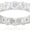 Platinum-Plated Sterling Silver All-Around Band Ring set