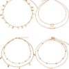 BBTO 4 Pieces Layered Pendant Choker Necklace