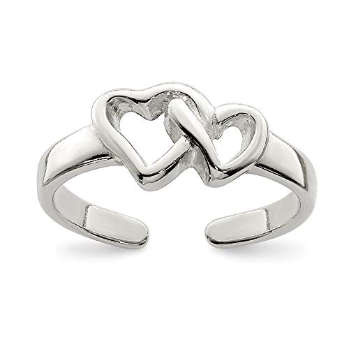 Silver Solid Love Heart Toe Ring