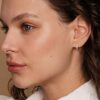14K White Gold Plated Cubic Zirconia Cuff Earrings