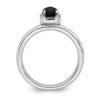 Gemstone 925 Sterling Silver Black Agate Band Ring Size 9.00 Stone