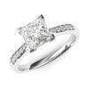 10k White Gold Solitaire 1.5ct Simulated Princess Engagement Ring