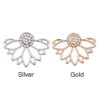 QHiYan 10 Pairs Ear Jacket Stud Lotus Flower Earrings