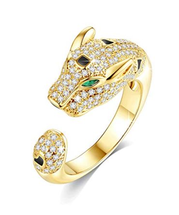 Panther Ring with Top Cubic Zirconia by Vicision