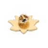 SENFAI 10K Gold Color Cute White Enamel Lotus Pin