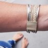 Pearl Leather Cuff Bracelet Multi Strand Wrap Bracelets