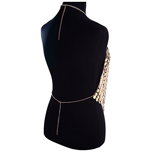 Halter Backless Tank Top Bra Body Chain Necklace
