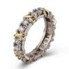 Sparkle and Shine with the Sterling Silver Cross Diamond X Ring - Dual-Plated and Perfect as a Promise Ring, Gift for Women and Ladies' Fashion Jewelry!