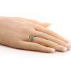 Ring Gem Stone King 0.70 Ct Oval Green Peridot White Diamond
