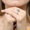 Flower Halo Engagement Ring - 3.1 CTW (Size 4.5)