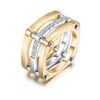 Gold Statement Rings Wide Bands Parallel Bar Ring Enhancer