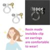 2 Pairs Invisible Clip on Earrings for Women