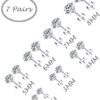 7-Pair Stainless Steel CZ Stud Earrings Set - Sparkling Brilliance for Every Occasion, Versatile Sizes and Elegant Designs