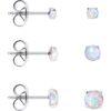 Body Candy Stainless Steel White Synthetic Opal Earring