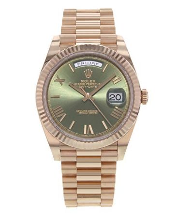 Green Dial Rolex Day-Date 40 President Everose Gold Watch