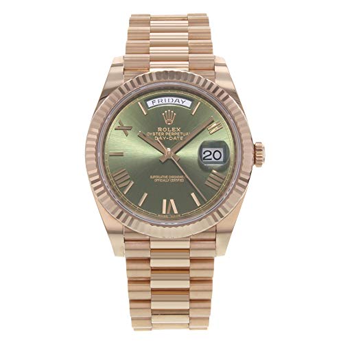 Green Dial Rolex Day-Date 40 President Everose Gold Watch