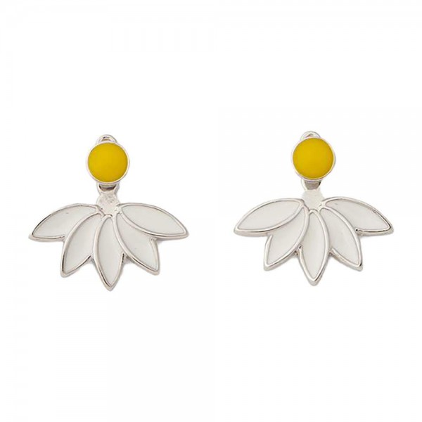 Pura Vida Silver Daisy Ear Jacket Earrings