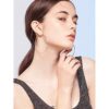 3 Pairs Big Hoop Earrings Rose Gold Plated Silver