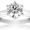 Silver Solitaire Ring set with Round Swarovski Zirconia
