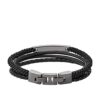 Gunmetal Multi-Strand Bracelet Fossil Vintage Casual Steel