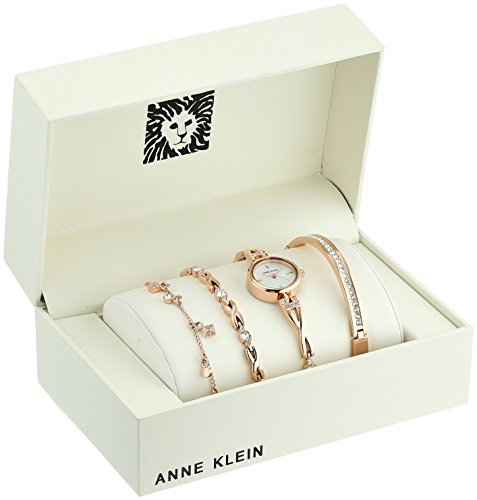 Complete Your Look with Anne Klein Women's Swarovski Crystal-Accented Rose Gold-Tone Watch
