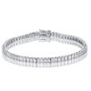 Sterling Silver Princess Square Cut Tennis Bracelet 18K