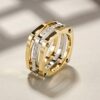Gold Statement Rings Wide Bands Parallel Bar Ring Enhancer