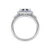 Platinum-Plated Sterling Silver Swarovski Zirconia Heart Antique Ring