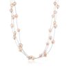 Gem Stone Pink Cultured Freshwater Pearl Necklace Earrings Set