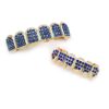 18K Gold with Red Blue Pink Diamond Top and Bottom Grills
