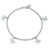 Butterfly Dangle Charm Ankle Bracelet Silver 9 To 10 In Extender