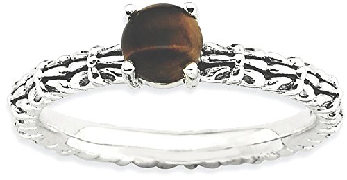 925 Sterling Silver Tigers Eye Band Ring