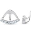 14k White Gold Diamond Stud Earring Jackets