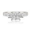 1.0 Carat Diamond, Invisible-Set 14kt White Gold Princess