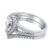BERRICLE Rhodium Plated Sterling Silver Halo Engagement Wedding