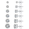 UHIBROS 6 Pairs Stainless Steel Stud Earrings Set