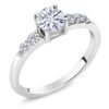 925 Sterling Silver Created Moissanite by Charles & Colvard