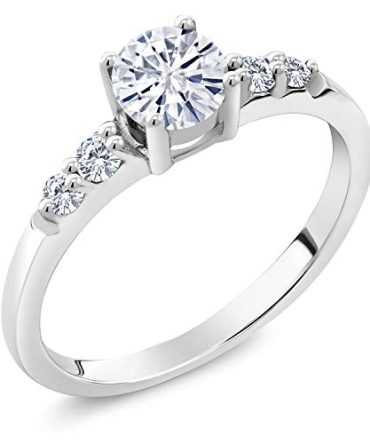 925 Sterling Silver Created Moissanite by Charles & Colvard