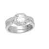 Platinum-Plated Antique Ring set with Asscher-Cut Swarovski Zirconia