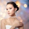 Wedding Rhinestone Choker Bracelet Dangle Earrings