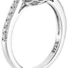 Platinum-Plated Sterling Silver Round-Cut Halo Ring